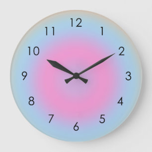 Meditation Pastel Gradient Ombre Colorful Aura   Large Clock