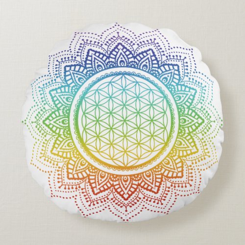 Meditation Pillow Flower of life Mandala Chakra