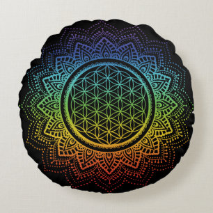 Meditation Pillow Flower of life Mandala Chakra