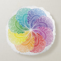 Meditation pillow Mandala Chakra colors