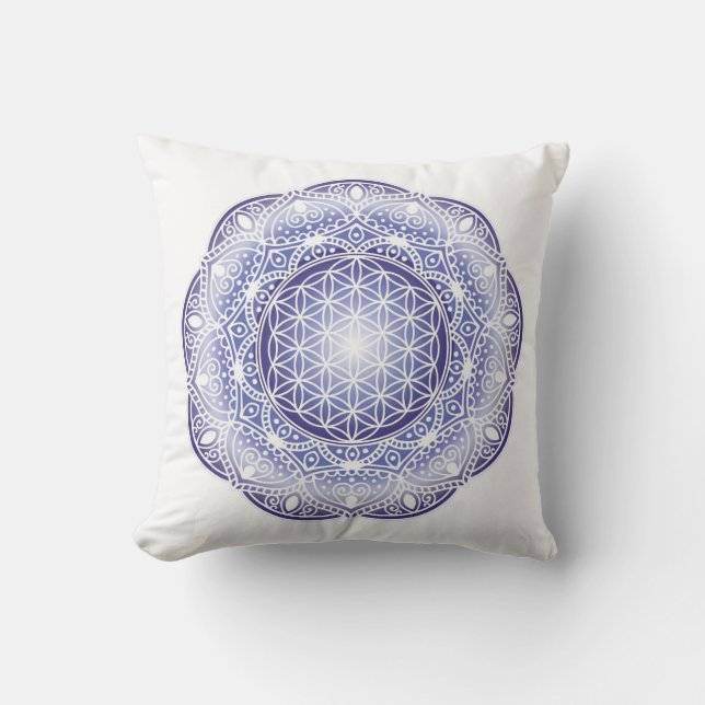 Meditation pillow Mandala Purple shiny (Front)
