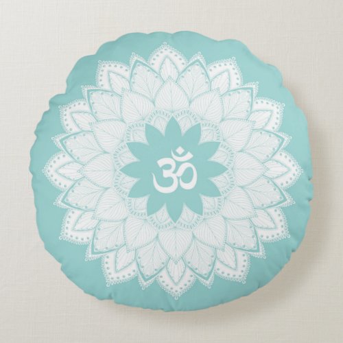 Meditation Pillow  Mandala with OM round