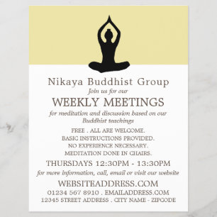 Meditation Pose, Buddhist Group Advertising Flyer