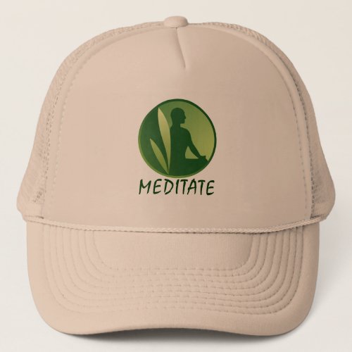 Meditation Pose Green Soft Gradient Trucker Hat