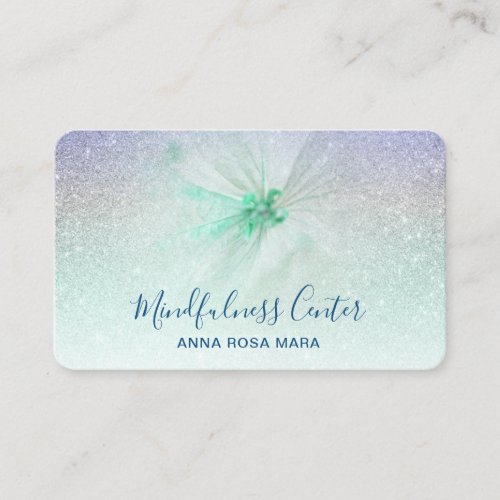  Meditation QR Reiki Yoga Floral Glitter Flower Business Card