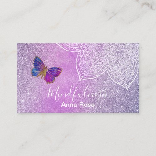  Meditation Reik Mandala Butterfly Yoga Business Card