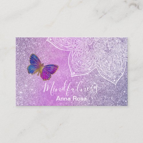  Meditation Reiki Yoga Butterfly Mandala Business Card