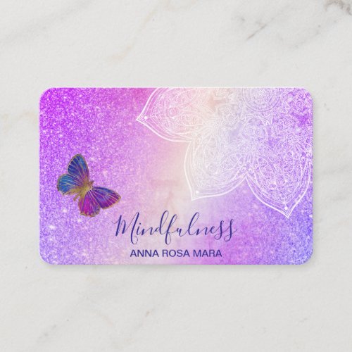  Meditation Reiki Yoga  Butterfly Mandala  Business Card