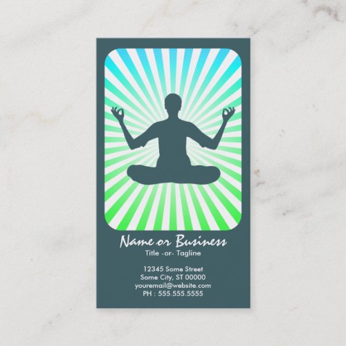 meditation : retro rays business card