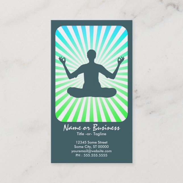 meditation : retro rays business card (Front)