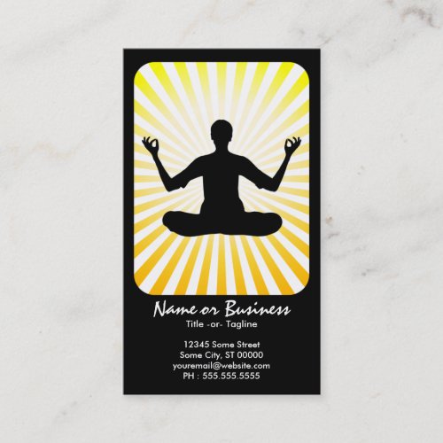 meditation : retro rays business cards