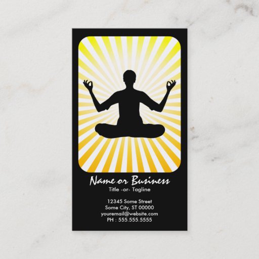 Customizable meditation : retro rays business cards