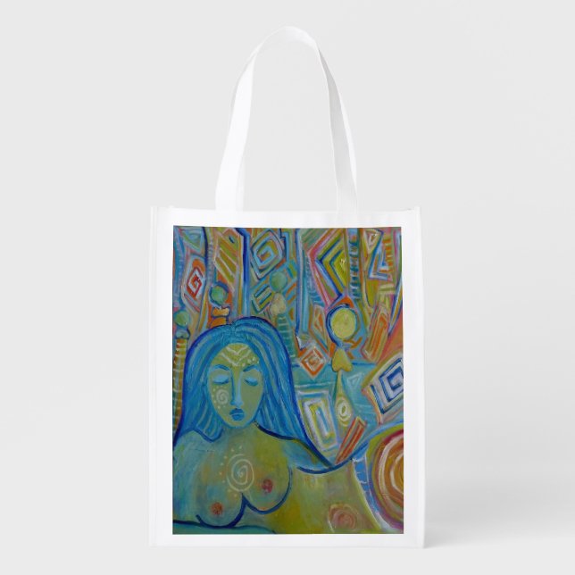 Meditation Reusable Grocery Bag (Front)