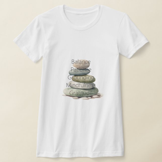 Meditation Rocks Balance Mindfulness T-Shirt (Laydown)