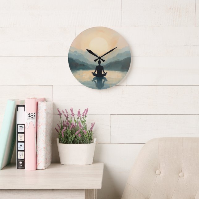 Meditation Silhouette Wall Clock (Reading Room)
