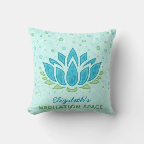 Meditation Space Blue Lotus Flower Zen  Custom Throw Pillow