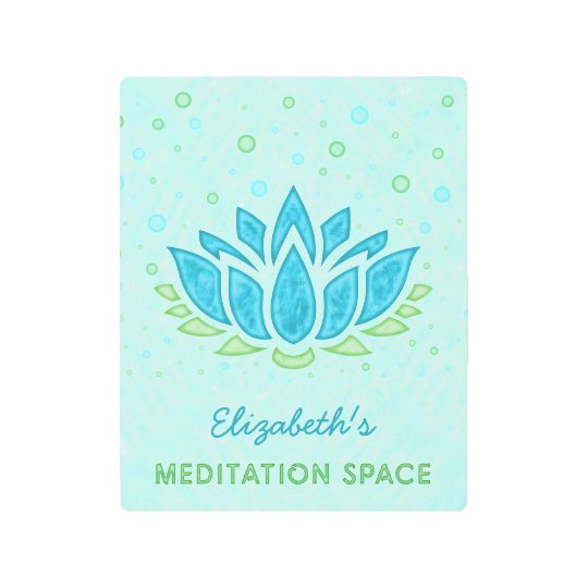 Meditation Space Blue Lotus Flower Zen Name Metal Print