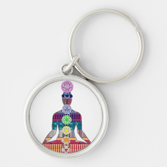 Meditation Spiritual Healing CHAKRA Yoga Keychain (Front)