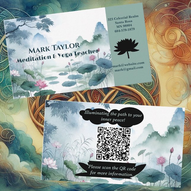Meditation Spiritual Yoga Teacher Professional  Business Card (Meditation Spiritual Yoga Teacher Professional Business Card)