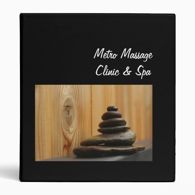 Meditation Stones and Wood 3 Ring Binder (Front)