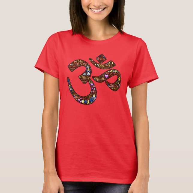 Meditation symbol, colorful emoji-decorated design T-Shirt (Front)