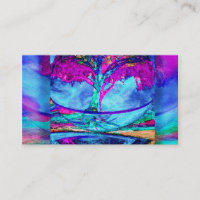 Meditation Tree of Life in Purple Business Card