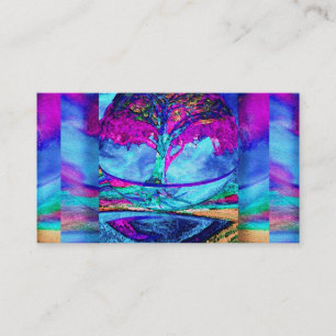 Meditation Tree of Life in Purple Business Card