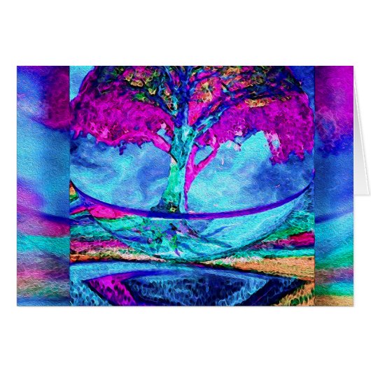 Meditation Tree of Life in Purple Cards (Front Horizontal)