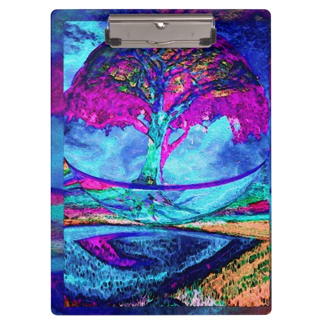 Meditation Tree of Life in Purple Clipboard (Front)
