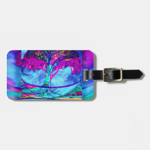 Meditation Tree of Life in Purple Luggage Tag