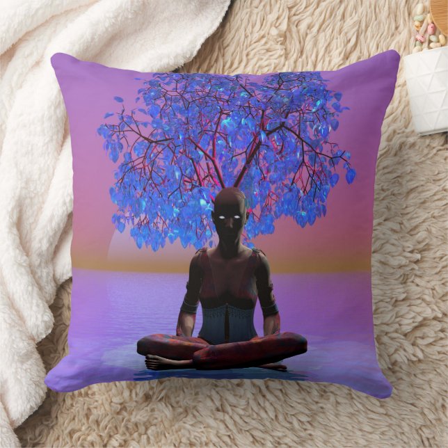 Meditation Tree Throw Pillow (Blanket)