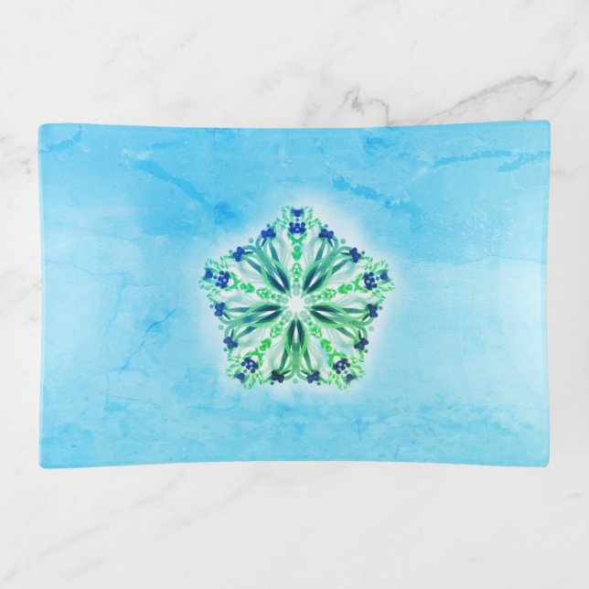 *~* Meditation Worthy Ribbon Star Mandala Trinket Tray (Front)