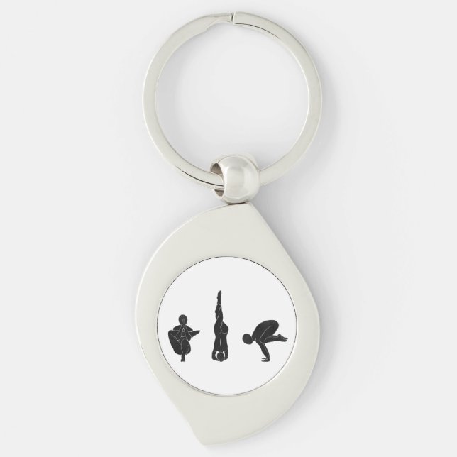 Meditation, yoga, Attitude Keychain (Front)