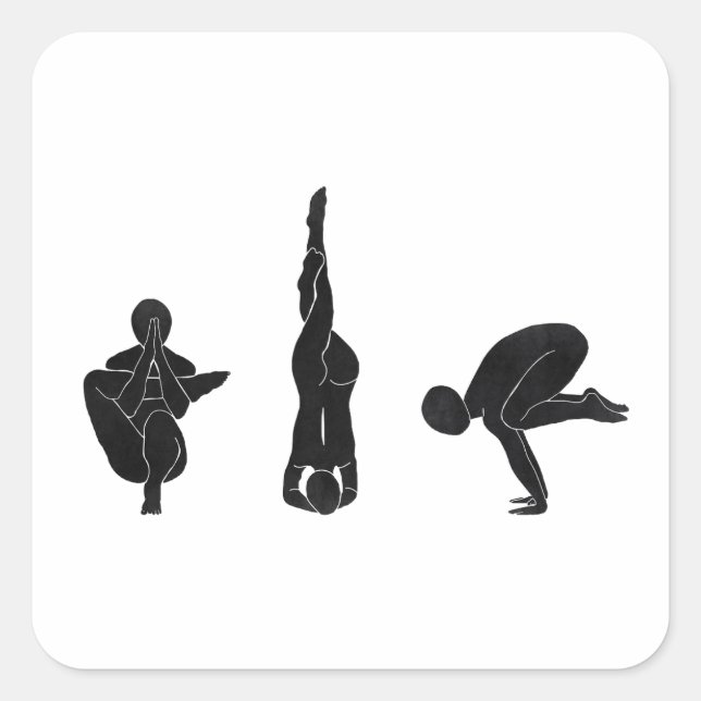 Meditation, yoga, Attitude Square Sticker (Front)