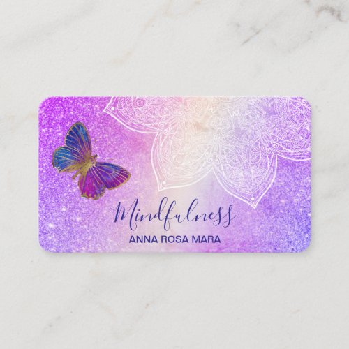  Meditation Yoga Butterfly Mandala Reiki Business Card