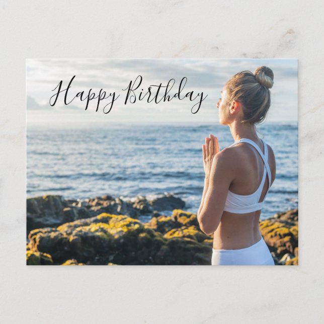 Meditation Yoga  Happy Birthday Card  (Front)