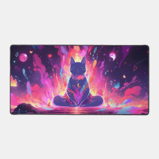 Meditation Yoga Kitty Cat Desk Mat
