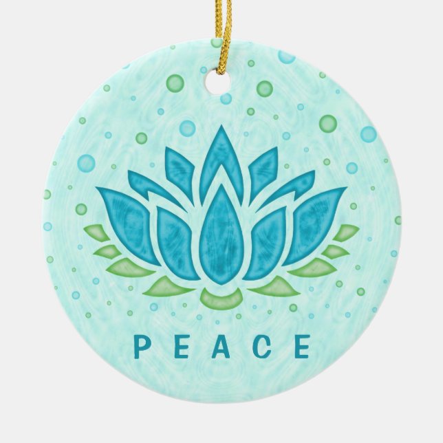 Meditation Yoga Lotus Flower Zen | Text Template Ceramic Ornament (Front)