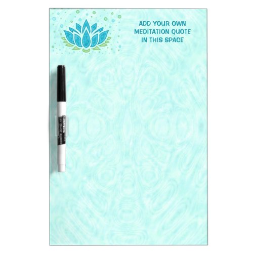 Meditation Yoga Lotus Flower Zen  Text Template Dry_Erase Board