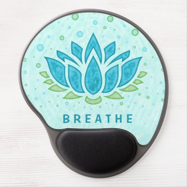 Meditation Yoga Lotus Flower Zen | Text Template Gel Mouse Pad (Front)