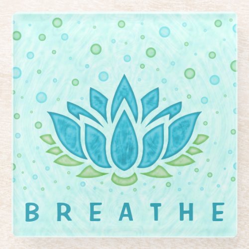 Meditation Yoga Lotus Flower Zen  Text Template Glass Coaster