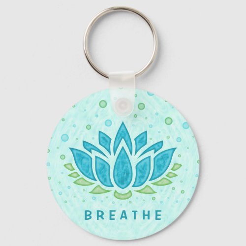 Meditation Yoga Lotus Flower Zen  Text Template Keychain