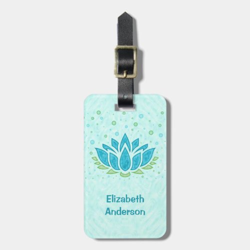 Meditation Yoga Lotus Flower Zen  Text Template Luggage Tag