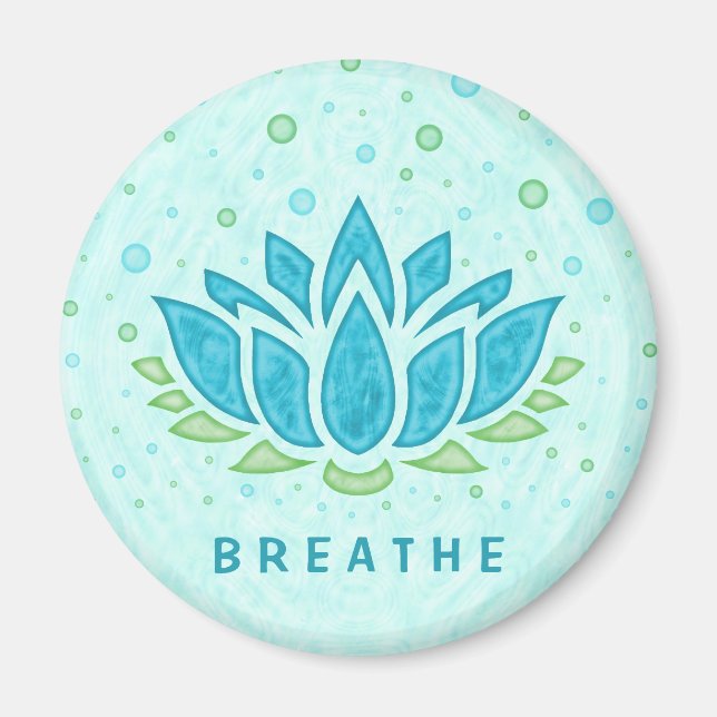 Meditation Yoga Lotus Flower Zen | Text Template Magnet (Front)