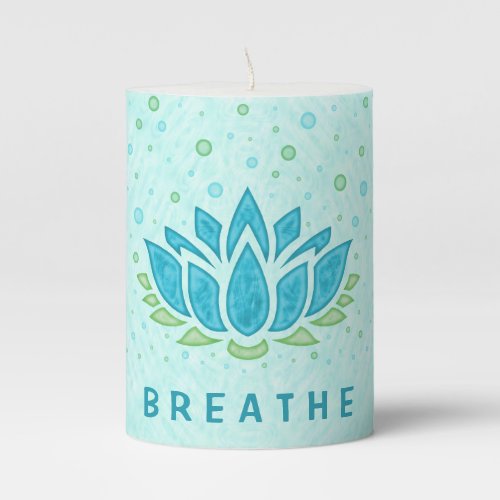 Meditation Yoga Lotus Flower Zen  Text Template Pillar Candle