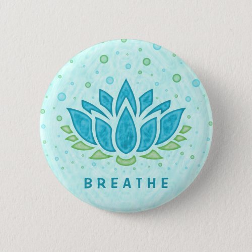 Meditation Yoga Lotus Flower Zen  Text Template Pinback Button