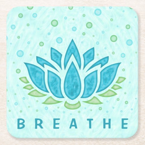 Meditation Yoga Lotus Flower Zen  Text Template Square Paper Coaster