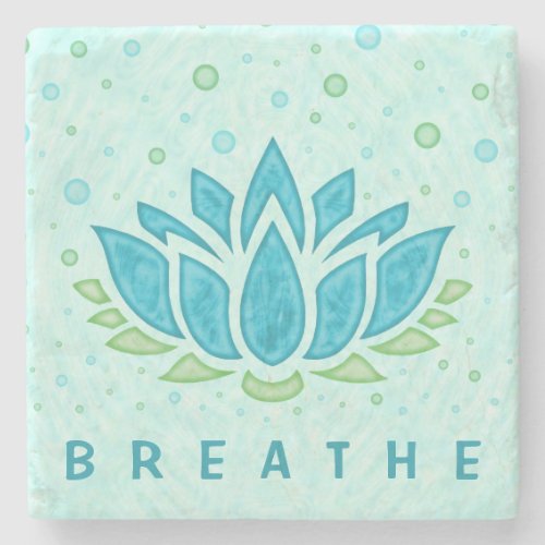 Meditation Yoga Lotus Flower Zen  Text Template Stone Coaster