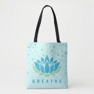 Meditation Yoga Lotus Flower Zen Text Template Tote Bag