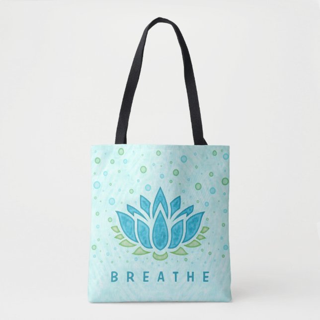 Meditation Yoga Lotus Flower Zen | Text Template Tote Bag (Front)
